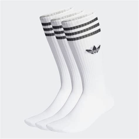 adidas unisex solid crew socken 3er pack weiß|adidas Solid Crew Socken, 3 Paar .